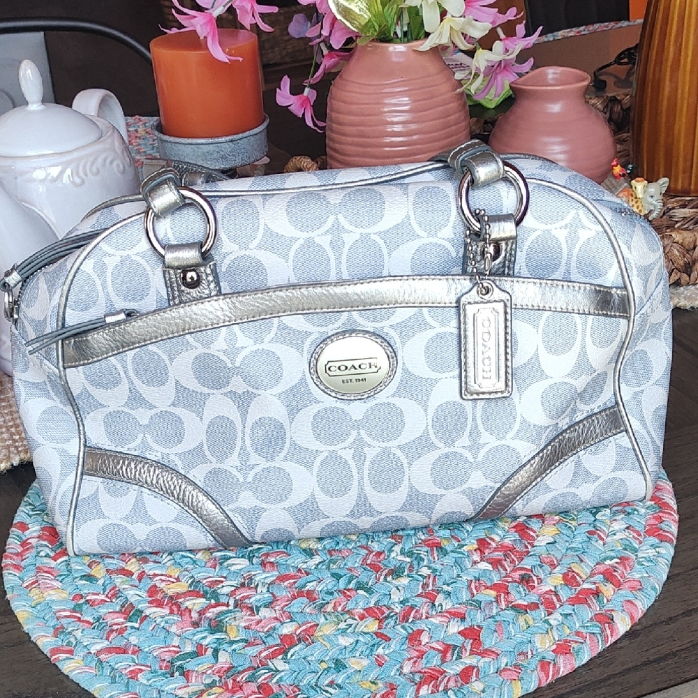 Coach Silver and Gray Women's Bag